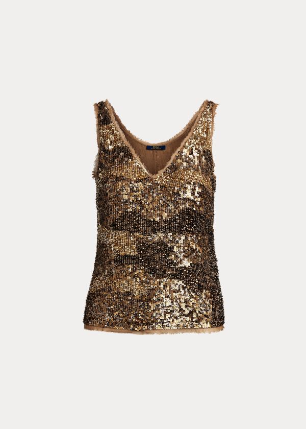 Polo Ralph Lauren Sequined Tank Top Dame Danmark (MPKFL3628)